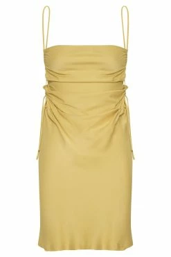 JLW Nikole Tie Up Side Mini Dress - Yellow DRESSES