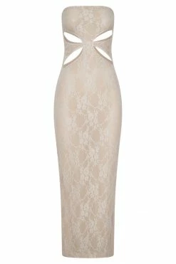 ROM Krista Cut Out Bandeau Maxi Dress - Nude DRESSES 13 ROM Krista Cut Out Bandeau Maxi Dress - Nude DRESSES
