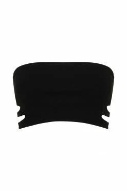 QNG Audrina Cut Out Bandeau Top - Black Two Piece Sets