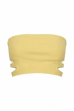 QNG Two Piece Sets Audrina Cut Out Bandeau Top - Yellow