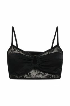 BSD Caity Lace U Bar Crop Top - Black Two Piece Sets 13 BSD Caity Lace U Bar Crop Top - Black Two Piece Sets