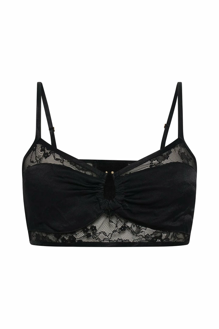 BSD Caity Lace U Bar Crop Top - Black Two Piece Sets 7 BSD Caity Lace U Bar Crop Top - Black Two Piece Sets