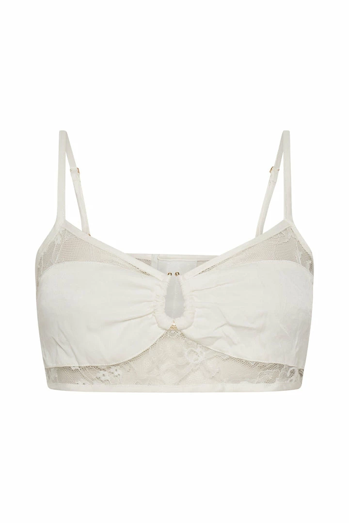 BSD Two Piece Sets Caity Lace U Bar Crop Top - White 7 BSD Two Piece Sets Caity Lace U Bar Crop Top - White