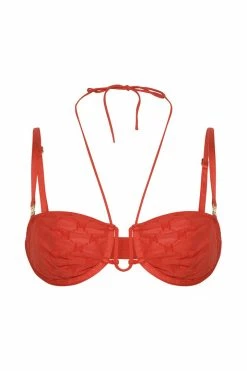 GZH Polly Monogram Underwire Bra - Red Intimates