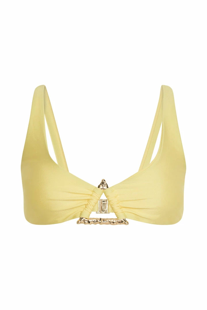 GLD MESHKI SWIM Riley Triangle Hardware Bikini Top - Canary Yellow 6 GLD MESHKI SWIM Riley Triangle Hardware Bikini Top - Canary Yellow