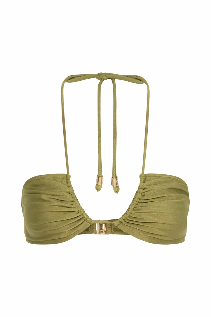 GLD Willow Ruched Drawstring Bikini Top - Olive 8 GLD Willow Ruched Drawstring Bikini Top - Olive