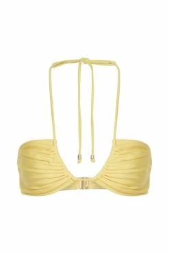 GLD Willow Ruched Drawstring Bikini Top - Canary Yellow