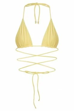 GLD Ariel Triangle Tie Up Bikini Top - Canary Yellow