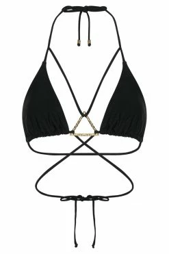 GLD Lexy Triangle Bikini Top With Triangle Hardware - Black MESHKI SWIM 15 GLD Lexy Triangle Bikini Top With Triangle Hardware - Black MESHKI SWIM