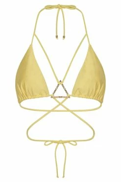 GLD Lexy Triangle Bikini Top With Triangle Hardware - Canary Yellow
