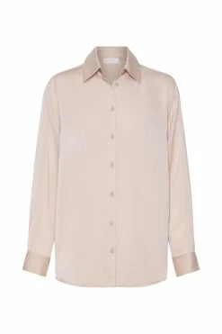 JLW Liliana Satin Shirt - Bone 19 JLW Liliana Satin Shirt - Bone