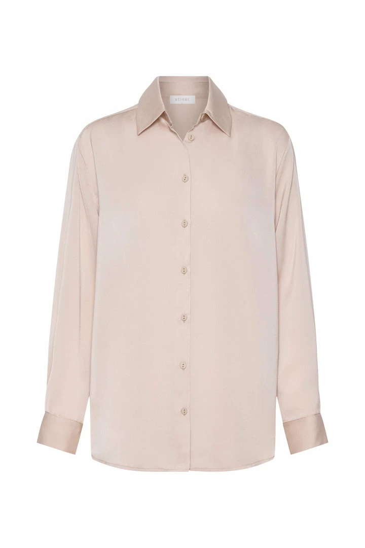 JLW Liliana Satin Shirt - Bone 10 JLW Liliana Satin Shirt - Bone