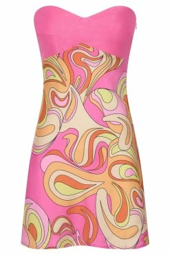 JLW DRESSES Veronica Strapless Mini Dress - Psychedelic Print 17 JLW DRESSES Veronica Strapless Mini Dress - Psychedelic Print