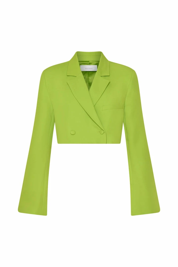WNT Two Piece Sets Luella Flared Cropped Blazer - Lime Green 8 WNT Two Piece Sets Luella Flared Cropped Blazer - Lime Green