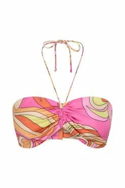 JLW Frankie Two Tone Satin Bandeau - Psychedelic Print Two Piece Sets