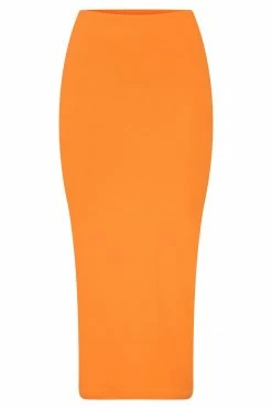 WXI All Bottoms Charley Midi Skirt - Tangerine