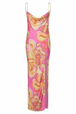 JLW Jade Cowl Neck Backless Maxi Dress - Psychedelic Print 17 JLW Jade Cowl Neck Backless Maxi Dress - Psychedelic Print