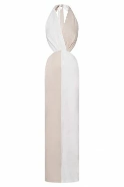 JLW DRESSES Gia Two Toned Maxi Dress - Multi Bone