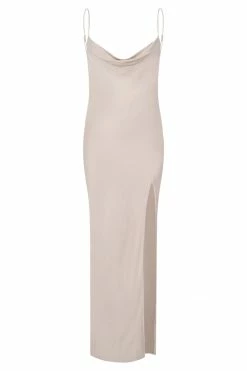 JLW Jade Cowl Neck Backless Maxi Dress - Bone 21 JLW Jade Cowl Neck Backless Maxi Dress - Bone