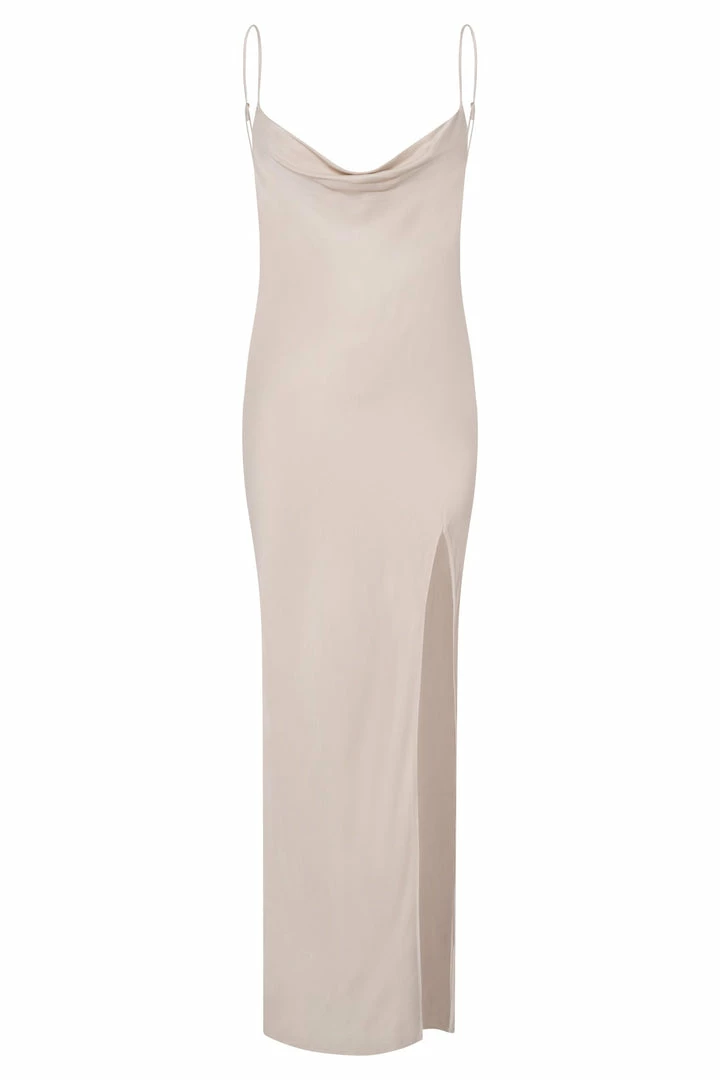JLW Jade Cowl Neck Backless Maxi Dress - Bone 11 JLW Jade Cowl Neck Backless Maxi Dress - Bone