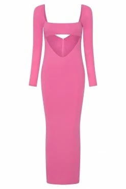 AMC DRESSES Ashleigh Cut Out Bandeau Maxi Dress - Pink