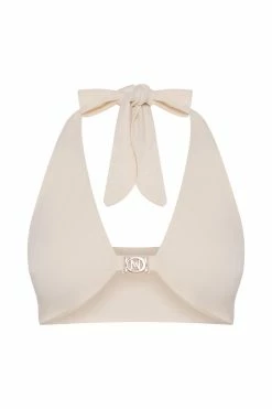 AMC Nicole Halter Crop Top - Bone 15 AMC Nicole Halter Crop Top - Bone