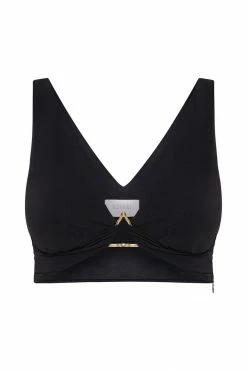 AMC Two Piece Sets Jacqui Triangle Hardware Crop Top - Black