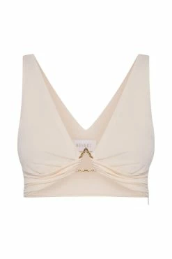 AMC Jacqui Triangle Hardware Crop Top - Bone Two Piece Sets