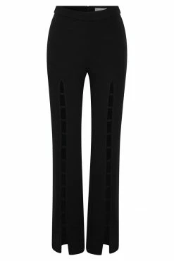 QNG All Bottoms Alida Cut Out Straight Leg Pant - Black