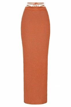 SKY Raquel Crochet Maxi Skirt - Burnt Orange Two Piece Sets
