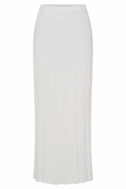 SHN Jasmyn Flute Midi Skirt - White