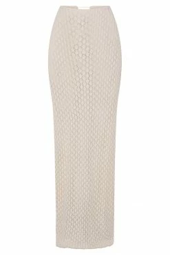SKY Rosella Crochet Maxi Skirt - Cream Two Piece Sets