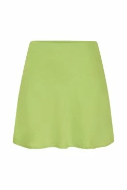WNT Annalise Satin A Line Mini Skirt - Lime Green 15 WNT Annalise Satin A Line Mini Skirt - Lime Green