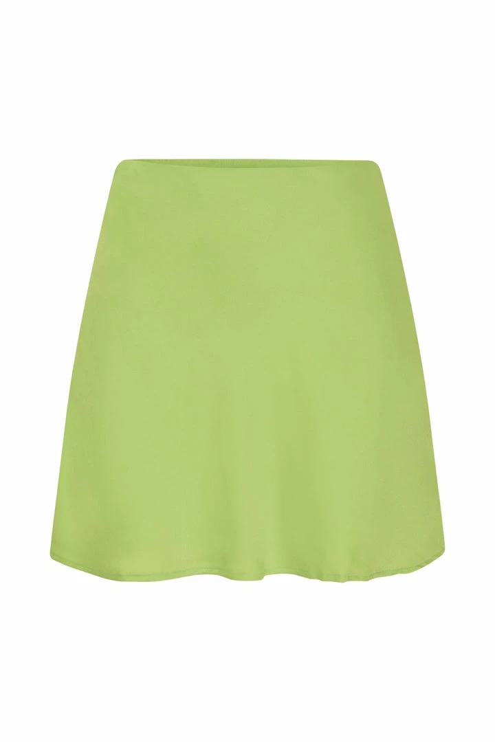 WNT Annalise Satin A Line Mini Skirt - Lime Green 8 WNT Annalise Satin A Line Mini Skirt - Lime Green