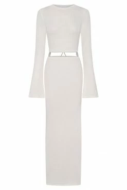 EMS DRESSES Anna Flare Sleeve Knit Dress - Cream