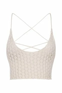 SKY Rosella Crochet Crop Top - Cream