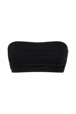 WNT Lola Ruched Crepe Bandeau - Black Two Piece Sets