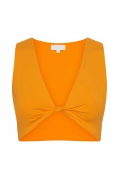 WXI Angela Twist Front Crop Top - Tangerine