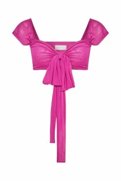 ROM Nicky Twist Front Tie Top - Fuchsia