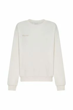 QNG Sweaters & Hoodies Blake Longline Loopback Crew Neck Jumper - White