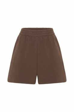QNG Sweaters & Hoodies Simone Loopback Jogger Short - Chocolate