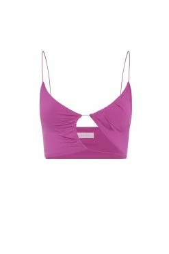 WXI All Tops Montana Ruched Cut Out Crop Top - Violet 20 WXI All Tops Montana Ruched Cut Out Crop Top - Violet