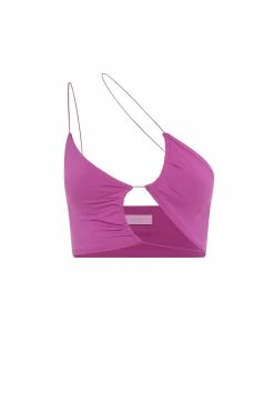 WXI All Tops Montana Ruched Cut Out Crop Top - Violet 21 WXI All Tops Montana Ruched Cut Out Crop Top - Violet