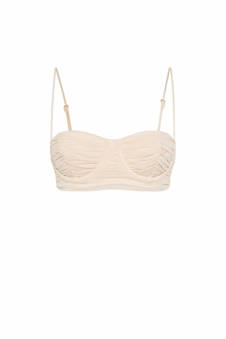 FTH All Tops Tessa Mesh Ruched Cup Bralette - Cream 9 FTH All Tops Tessa Mesh Ruched Cup Bralette - Cream