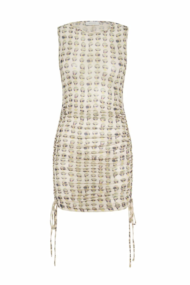 ROM DRESSES Sally Ruched Side Mesh Mini Dress - Alien Print 9 ROM DRESSES Sally Ruched Side Mesh Mini Dress - Alien Print