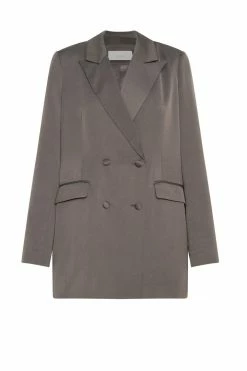 WNT Elvina Oversized Throw Over Blazer - Charcoal