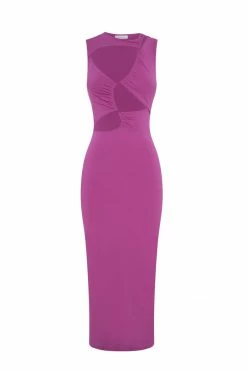 WXI DRESSES Bea Cut Out Midi Dress - Violet