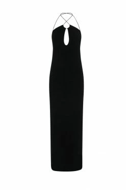WXI DRESSES Kirsty Strappy Circle Cutout Maxi Dress - Black