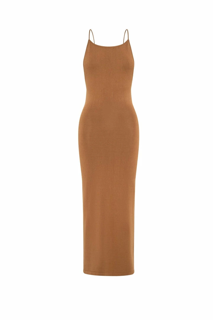 SOP Kelly Cross Back Square Neck Dress - Almond DRESSES 10 SOP Kelly Cross Back Square Neck Dress - Almond DRESSES