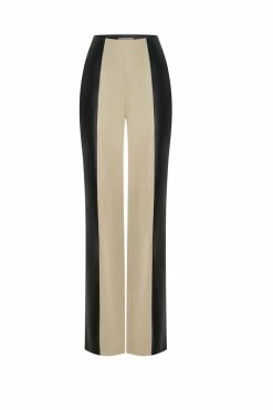 WNT All Bottoms Marley Wide Leg Contrast Pu Pant - Black Two Tone 13 WNT All Bottoms Marley Wide Leg Contrast Pu Pant - Black Two Tone